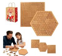 Fractal Tray Puzzles, 2026 Upgrade Wooden Hilbert Curve Jigsaw Challenge Reverse Thinking Puzzles, Hard Irregular Wooden Jigsaw with Relieve Stress Great Connect with Family Age (AB)