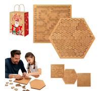 Fractal Tray Puzzles, 2026 Upgrade Wooden Hilbert Curve Jigsaw Challenge Reverse Thinking Puzzles, Hard Irregular Wooden Jigsaw with Relieve Stress Great Connect with Family Age (AC)
