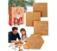 Fractal Tray Puzzles, 2026 Upgrade Wooden Hilbert Curve Jigsaw Challenge Reverse Thinking Puzzles, Hard Irregular Wooden Jigsaw with Relieve Stress Great Connect with Family Age (MAX)