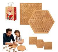 Fractal Tray Puzzles, 2026 Upgrade Wooden Hilbert Curve Jigsaw Challenge Reverse Thinking Puzzles, Hard Irregular Wooden Jigsaw with Relieve Stress Great Connect with Family Age (AD)