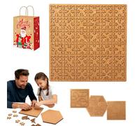 Fractal Tray Puzzles, 2026 Upgrade Wooden Hilbert Curve Jigsaw Challenge Reverse Thinking Puzzles, Hard Irregular Wooden Jigsaw with Relieve Stress Great Connect with Family Age (D)