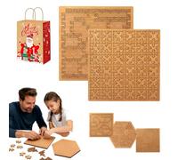 Fractal Tray Puzzles, 2026 Upgrade Wooden Hilbert Curve Jigsaw Challenge Reverse Thinking Puzzles, Hard Irregular Wooden Jigsaw with Relieve Stress Great Connect with Family Age (CD)