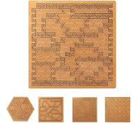 Fractal Tray Puzzles,Adult Educational Wooden Puzzle,Mind Bending Wooden Jigsaw Puzzle,Unique Irregular-Shaped Wooden Puzzle,Reverse Thinking Challenge,Framed,Suitable for Brain Training (A)