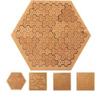 Fractal Tray Puzzles,Adult Educational Wooden Puzzle,Mind Bending Wooden Jigsaw Puzzle,Unique Irregular-Shaped Wooden Puzzle,Reverse Thinking Challenge,Framed,Suitable for Brain Training (C)