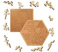 Fractal Tray Puzzles, Adult Mind Bending Wooden Jigsaw Puzzle, Unique Irregular Creative Labyrinth Impossible Difficult for Adults Reverse Thinking Challenging Irregular Jigsaw with Frame (2PC A)