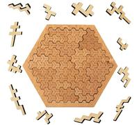 Fractal Tray Puzzles, Adult Mind Bending Wooden Jigsaw Puzzle, Unique Irregular Creative Labyrinth Impossible Difficult for Adults Reverse Thinking Challenging Irregular Jigsaw with Frame (A)