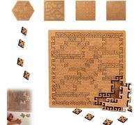Fractal Tray Puzzles for Adults,2026 New Mind Bending Wooden Jigsaw Puzzle Tray,High Difficulty for Reverse Thinking Puzzles,With Frame for Puzzle Enthusiasts (A+B+C+D)