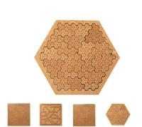 Fractal Tray Puzzles for Adults - Mind Bending Wooden Jigsaw Puzzle with Frame, Unique Irregular Labyrinth Pattern, Advanced Reverse Thinking Brain Challenge Gift for Puzzle Lovers (01#)