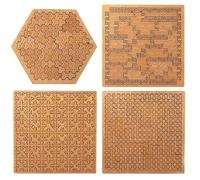 Fractal Tray Puzzles, Fractal Puzzle Wood For Adults, Unique Irregular Wooden Labyrinth, Fractal Tray Puzzles That Spark Joy And Calm Your Mind (4 PCS)