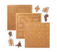 Fractal Tray Puzzles,Hard Difficult Mind Bending Wooden Labyrinth Jigsaw Puzzles for Adults,Portable Impossible Reverse Thinking Challenging No Image Irregular Puzzle with Frame (3Pcs D)