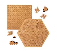 Fractal Tray Puzzles,Hard Difficult Mind Bending Wooden Labyrinth Jigsaw Puzzles for Adults,Portable Impossible Reverse Thinking Challenging No Image Irregular Puzzle with Frame (2Pcs E)