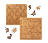 Fractal Tray Puzzles,Hard Difficult Mind Bending Wooden Labyrinth Jigsaw Puzzles for Adults,Portable Impossible Reverse Thinking Challenging No Image Irregular Puzzle with Frame (2Pcs B)
