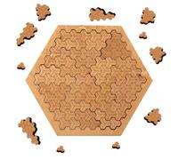 Fractal Tray Puzzles,Hard Difficult Mind Bending Wooden Labyrinth Jigsaw Puzzles for Adults,Portable Impossible Reverse Thinking Challenging No Image Irregular Puzzle with Frame (Triangular)