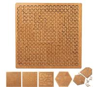 Fractal Tray Puzzles, Hard Difficult Wooden Jigsaw for Adults, Mind Bending Wood Puzzle, Tray Style Geometric Brain Teaser, Unique Irregular Creative Puzzles, Funny Desktop Challenge(Chain)