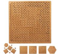 Fractal Tray Puzzles, Hard Difficult Wooden Jigsaw Puzzles for Adults, Impossible Reverse Thinking Puzzle, Creative Irregular Design for Brain Training & Gift (#c)