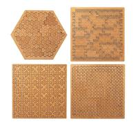 Fractal Tray Puzzles, Hard Difficult Wooden Jigsaw Puzzles for Adults, Portable Impossible Reverse Thinking Challenging No Image Puzzle (4PCS)