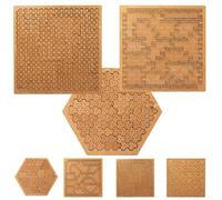 Fractal Tray Puzzles, Hard Difficult Wooden Jigsaw Puzzles for Adults, Portable Impossible Reverse Thinking Challenging No Image Puzzle(3pcs-b)