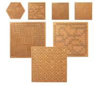 Fractal Tray Puzzles, Hard Difficult Wooden Jigsaw Puzzles For Adults, Portable Impossible Reverse Thinking Challenging No Image Puzzle For Family, Friends (Puzzles, A+B+C)
