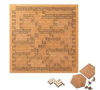 Fractal Tray Puzzles, Hard Difficult Wooden Jigsaw Puzzles for Adults, Reverse Thinking Challenging No Image Puzzle, Irregular Shape & Challenging Design (#d)