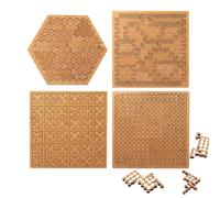 Fractal Tray Puzzles, Hard Difficult Wooden Jigsaw Puzzles for Adults, Unique Irregular Creative Labyrinth Impossible Difficult, Reverse Thinking Challenging No Image Puzzle(4pcs)