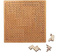 Fractal Tray Puzzles, Hard Difficult Wooden Jigsaw Puzzles for Adults,Unique Irregular Creative Labyrinth Impossible Difficult,Portable Reverse Thinking Challenging No Image jigsaw (Chain)