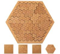 Fractal Tray Puzzles, Hard Difficult Wooden Jigsaw Puzzles for Adults, Unique Irregular No Image Puzzle, Reverse Thinking Challenging Brain Teaser Mind Game Gift (#d)