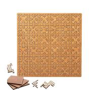 Fractal Tray Puzzles, Hard Difficult Wooden Jigsaw Puzzles for Thinkers, Portable Impossible Reverse Thinking Challenging No Image Puzzle, Suitable for Brain Training Games Square C