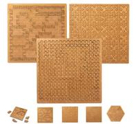Fractal Tray Puzzles, Hard Difficult Wooden Puzzle Tray, Portable Impossible Reverse Thinking Challenging No Image Fractal 3D Puzzles, Mind Bending Wooden Puzzle (A 3PCS)