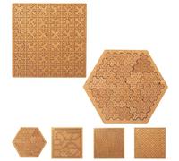 Fractal Tray Puzzles, Hard Irregular Wooden Jigsaw Fractal Challenge, Hard Difficult Portable Mind Bending Wooden Jigsaw Puzzle, Challenging No-Image Puzzle (2PC Square+Triangular)
