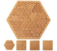 Fractal Tray Puzzles, Hard Irregular Wooden Jigsaw Fractal Challenge, Hard Difficult Portable Mind Bending Wooden Jigsaw Puzzle, Challenging No-Image Puzzle (1PC Triangular)