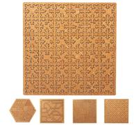 Fractal Tray Puzzles, Hard Irregular Wooden Jigsaw Fractal Challenge, Hard Difficult Portable Mind Bending Wooden Jigsaw Puzzle, Challenging No-Image Puzzle (1PC Square)