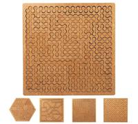 Fractal Tray Puzzles, Hard Irregular Wooden Jigsaw Fractal Challenge, Hard Difficult Portable Mind Bending Wooden Jigsaw Puzzle, Challenging No-Image Puzzle (1PC Chain)