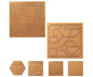 Fractal Tray Puzzles, Hard Irregular Wooden Jigsaw Fractal Challenge, Hard Difficult Portable Mind Bending Wooden Jigsaw Puzzle, Challenging No-Image Puzzle (2PC Chain+Cloud)
