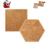 Fractal Tray Puzzles - Hard Irregular Wooden Jigsaw Fractal Puzzle Challenge for Adults, Creative Labyrinth Reverse Thinking Challenging No Image Puzzle Impossible Difficult (A+D)