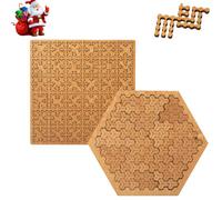 Fractal Tray Puzzles - Hard Irregular Wooden Jigsaw Fractal Puzzle Challenge for Adults, Creative Labyrinth Reverse Thinking Challenging No Image Puzzle Impossible Difficult (C+D)