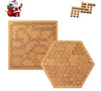 Fractal Tray Puzzles - Hard Irregular Wooden Jigsaw Fractal Puzzle Challenge for Adults, Creative Labyrinth Reverse Thinking Challenging No Image Puzzle Impossible Difficult (B+D)