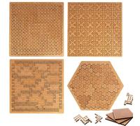 Fractal Tray Puzzles, Hard Irregular Wooden Jigsaw Fractal Puzzle Challenge for Adults, Mind-Bending Brain Teaser, Challenging No-Image Puzzle for Family Party, Gift & Travel