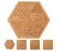 Fractal Tray Puzzles, Hard Irregular Wooden Jigsaw Fractal Puzzle Challenge, Suitable for Brain Training Games, Family Party, Christmas, Framed (Triangular)