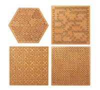 Fractal Tray Puzzles, Impossible Difficult Wooden Jigsaw Puzzles for Adults, Mind Bending Reverse Thinking Challenging No Image Puzzles, Unique Irregular-Shaped Wooden Puzzle (4 PCS)