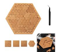 Fractal Tray Puzzles, Impossible Irregular Wooden Jigsaw with Frame, Mind Bending Reverse Thinking Challenge for Adults, Creative Hard Difficult Puzzles for Brain Training