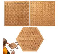 Fractal Tray Puzzles, Mind-Bending, Hard and Difficult Wooden Jigsaw Puzzles for Adults, Irregular Creative Labyrinth Design, Impossible Reverse-Thinking Challenge, No-Image Puzzle(#A+C+D)