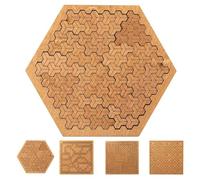 Fractal Tray Puzzles, Mind Bending Hard Difficult Wooden Jigsaw Puzzles for Adults, Reverse Thinking Challenging No Image Puzzle, Unique Irregular Shape Design, for Family Party (TypeA)