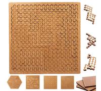 Fractal Tray Puzzles, Mind Bending Hard Difficult Wooden Jigsaw Puzzles for Adults, Unique Irregular Creative Labyrinth, Reverse Thinking Challenging No Image Puzzle (D)