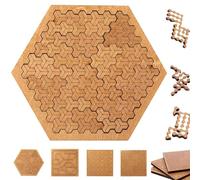 Fractal Tray Puzzles, Mind Bending Hard Difficult Wooden Jigsaw Puzzles for Adults, Unique Irregular Creative Labyrinth, Reverse Thinking Challenging No Image Puzzle (A)
