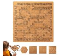 Fractal Tray Puzzles, Mind Bending Wooden Jigsaw Puzzle for Adults, Impossible Reverse Thinking Challenge Game with Irregular Pieces, Laser Cut Precision Fit Brain Teaser for Travel(Cloud)