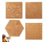 Fractal Tray Puzzles, Mind Bending Wooden Jigsaw Puzzle for Adults, Impossible Reverse Thinking Challenge Game with Irregular Pieces, Laser Cut Precision Fit Brain Teaser for Travel(4pcs-mix)