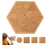 Fractal Tray Puzzles, Mind Bending Wooden Jigsaw Puzzle for Adults, Impossible Reverse Thinking Challenge Game with Irregular Pieces, Laser Cut Precision Fit Brain Teaser for Travel(Triangular)