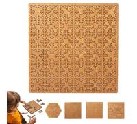 Fractal Tray Puzzles, Mind Bending Wooden Jigsaw Puzzle for Adults, Impossible Reverse Thinking Challenge Game with Irregular Pieces, Laser Cut Precision Fit Brain Teaser for Travel(Square)