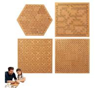 Fractal Tray Puzzles,Mind Bending Wooden Jigsaw Puzzle for Adults,Unique Irregular Creative Labyrinth,Suitable for Brain Training Games (4pcs-mix)
