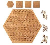 Fractal Tray Puzzles, Mind Bending Wooden Jigsaw Puzzle, Hard Difficult Wooden Jigsaw Puzzle for Adults,Unique Irregular Creative Labyrinth Hexagon-Triangular